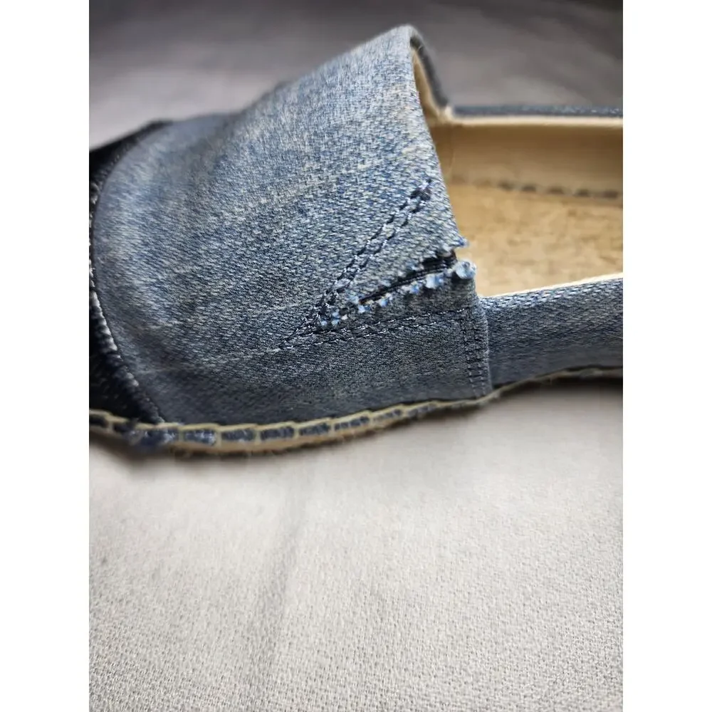 MICHAEL Michael Kors Blue Hastings Denim Espadrilles Slip On Size 6
